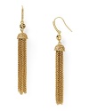 Make a dramatic statement with this pair of gold-plated earrings from Carolee, accented by fringed chain links and inset crystals.