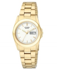 A traditional menswear-inspired watch on a smaller, feminine scale, by Citizen. A traditional menswear-inspired watch on a smaller, feminine scale, by Citizen.