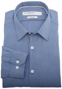 Perry Ellis Men's Premium Mini Check Slim Fit Dress Shirt, Blue, 17.5 34/35 Perry Ellis Men's Premium Mini Check Slim Fit Dress Shirt, Blue, 17.5 34/35
