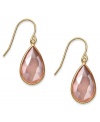 A touch of color livens any look. These stunning 10k gold earrings feature pear-cut pink chalcedony stones (6-1/5 ct. t.w.) on french wire. Approximate drop: 1 inch.