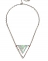 GUESS Silver-Tone and Mint Triangle Necklace, POP COLOR