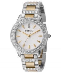 Slip into something glamorous with this crystal accented Jesse collection watch from Fossil. Slip into something glamorous with this crystal accented Jesse collection watch from Fossil.
