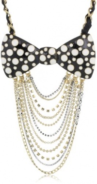 Betsey Johnson Pretty Polka Dots Large Polka Dot Bow & Multi-Chain Frontal Necklace Betsey Johnson Pretty Polka Dots Large Polka Dot Bow & Multi-Chain Frontal Necklace