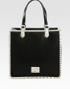 EXCLUSIVELY AT SAKS. A luxurious python-embossed leather trimmed style with a boxy frame and a sleek design.Double shoulder straps, 8.5 dropStrap and lobster clasp closureOne inside zip pocketTwo inside open pocketsFully lined14W X 13¼H X 6DImported