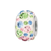 925 Sterling Silver Pink, Blue & Green Kaleidoscope Crystal, For Chamilia, Pandora, Biagi, Personality, Reflections and More Charm Bracelets 925 Sterling Silver Pink, Blue & Green Kaleidoscope Crystal, For Chamilia, Pandora, Biagi, Personality, Reflections and More Charm Bracelets