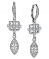 The elegant Ella design emits endless energy. Eliot Danori's darling small drop earrings feature sparkling crystal accents set in silver tone rhodium-plated mixed metal. Approximate drop: 3/4 inch.