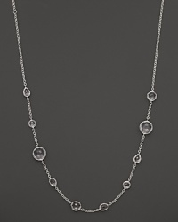 A sterling silver chain necklace with an modern mix of clear quartz stations. From Ippolita. A sterling silver chain necklace with an modern mix of clear quartz stations. From Ippolita.