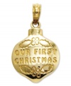 The perfect gift for the family celebrating their first Christmas, this symbolic ornament charm is crafted in 14k gold. Chain not included. Approximate length: 4/5 inch. Approximate width: 1/2 inch.