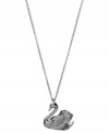 In haute water. Fossil's swan pendant is crafted from silver-tone stainless steel, with intricate detailing making it a stylish choice. Approximate length: 31 inches + 2-inch extender. Approximate drop: 1 inch.