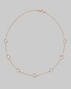 From the Ippolita Rosé Collection. Clear quartz stations grace a delicate rose goldplated chain.Clear quartz An alloy of 18K gold and sterling silver plated with 18K rose gold Length, about 16 - 18 Lobster clasp closure Imported 