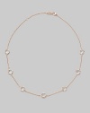 From the Ippolita Rosé Collection. Clear quartz stations grace a delicate rose goldplated chain.Clear quartz An alloy of 18K gold and sterling silver plated with 18K rose gold Length, about 16 - 18 Lobster clasp closure Imported 