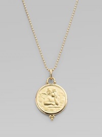 Inspired by the cherubs seen in the art of the Renaissance, the sweetly embossed angel on this coin-like disc is ready to enhance a favorite necklace or bracelet.18k yellow gold Diameter, about 1 Spring clip clasp Imported Please note: Necklace sold separately. Inspired by the cherubs seen in the art of the Renaissance, the sweetly embossed angel on this coin-like disc is ready to enhance a favorite necklace or bracelet.18k yellow gold Diameter, about 1 Spring clip clasp Imported Please note: Necklace sold separately.