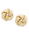 Symbolic and stylish. These triple love knot stud earrings provide the perfect romantic accent. Crafted in 14k gold. Approximate diameter: 9 mm.