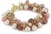 Carolee Rose Colored Glow Gold-Tone Amethyst and Rose Color Cluster Bead Bracelet