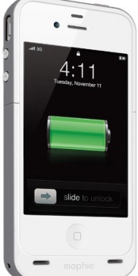 Mophie Juice Pack Plus Case and Rechargeable Battery for iPhone 4/4S - White (Verizon, AT&T and Sprint)