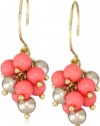 Anne Klein Sorbet Gold-Tone Multi-Coral Colored Shaky Hoop Earrings