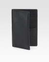 A slim design constructed of finely textured leather.Four card slotsLeatherAbout 4W x 3HMade in Italy
