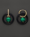 Lisa Nik Earth & Sea Malachite Triple Hoop Earrings with Diamonds