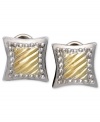 Decorate your look with fine detail. Earrings crafted in 14k gold and sterling silver. Approximate diameter: 1/4 inch.