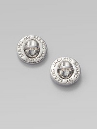 A chic turn-lock motif with a signature logo emblem. Argento plated brassWidth, about ¼Bolt clutch post backImported A chic turn-lock motif with a signature logo emblem. Argento plated brassWidth, about ¼Bolt clutch post backImported
