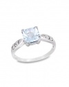 Effy Jewlery 14K White Gold Aquamarine & Diamond Ring, 1.35 TCW Ring size 7