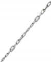 Embrace the elegance of Swarovski's simple, delicate chain link bracelet. A lovely, ladylike look that will never go out of style, it's adorned with clear pavé crystal detailing and set in silver tone mixed metal. Approximate length: 6-1/4 inches.