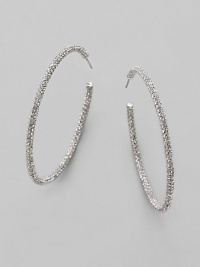 EXCLUSIVELY AT SAKS. Large, luxurious hoops, accented with the shimmer of pavé crystals. Crystals Rhodium plated Diameter, about 2¼ Stainless steel post back Imported EXCLUSIVELY AT SAKS. Large, luxurious hoops, accented with the shimmer of pavé crystals. Crystals Rhodium plated Diameter, about 2¼ Stainless steel post back Imported
