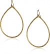 Lucky Brand Gold-Tone Hammered Tear Drop Hoop Earrings