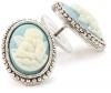 The Vatican Library Collection Silver-Tone Blue Angel Cameo Button Earrings