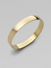 Both classy and classic, this elegant goldplated bangle is perfect worn alone or layered with other baubles.12k goldplated brassDiameter, about 2.5Width, about .5Imported Both classy and classic, this elegant goldplated bangle is perfect worn alone or layered with other baubles.12k goldplated brassDiameter, about 2.5Width, about .5Imported