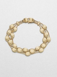 From the Siviglia Collection. Hand-engraved, 18k gold oval stations on delicate link chain in a chic, multi-row design. 18k goldLength, about 7Lobster clasp closureMade in Italy From the Siviglia Collection. Hand-engraved, 18k gold oval stations on delicate link chain in a chic, multi-row design. 18k goldLength, about 7Lobster clasp closureMade in Italy