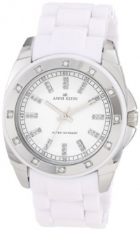 Anne Klein Women's 109179WTWT Silver-Tone Swarovski Crystal Accented White Plastic Watch Anne Klein Women's 109179WTWT Silver-Tone Swarovski Crystal Accented White Plastic Watch