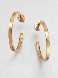 A simply yet edgy design featuring rivet details. BrassLength, about 1Post backImported A simply yet edgy design featuring rivet details. BrassLength, about 1Post backImported