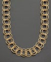 Add zest to any look with this fabulous textured round-link goldtone metal necklace. Length measures 38 inches.