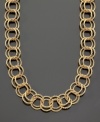 Add zest to any look with this fabulous textured round-link goldtone metal necklace. Length measures 38 inches.