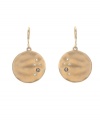 Get stellar style with a hint of sparkle. Kenneth Cole New York earrings feature a circular drop accented by round-cut crystals. Set in worn gold tone mixed metal. Approximate drop: 1-1/4 inches.