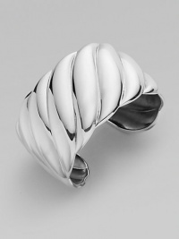 From the Sculpted Cable Collection. A wide sterling silver cuff recreates Yurman's twisted cable pattern on a grand scale. Sterling silver Width, about 1½ Diameter, about 2¼ Imported From the Sculpted Cable Collection. A wide sterling silver cuff recreates Yurman's twisted cable pattern on a grand scale. Sterling silver Width, about 1½ Diameter, about 2¼ Imported