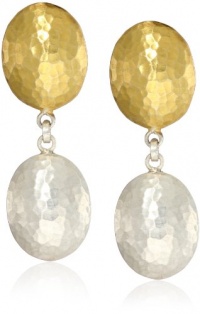 GURHAN Jordan Gold and Silver Short Drop Oval Post Earrings GURHAN Jordan Gold and Silver Short Drop Oval Post Earrings