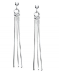 Hot style that moves with you. Slinky drop earrings in sterling silver. Approximate drop: 2-1/2 inches. Hot style that moves with you. Slinky drop earrings in sterling silver. Approximate drop: 2-1/2 inches.