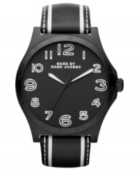 Life in black and white. This casual unisex watch from Marc by Marc Jacobs features printed details for added style. Life in black and white. This casual unisex watch from Marc by Marc Jacobs features printed details for added style.