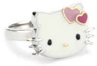 Hello Kitty Heart Enamel Sterling-Silver Ring, Size 7