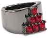 Kenneth Cole New York Modern Garnet Square Faceted Bead Stretch Ring, Size 7.5