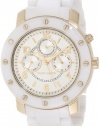 Vince Camuto Women's VC/5044GPWT Round White Ceramic Multi-Function Bracelet Watch