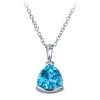 2.50 CT 9MM Trillion Cut Natural Swiss Blue Topaz Pendant In Sterling Silver With 18 Chain