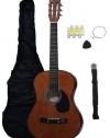 38-Inch Beginner Acoustic Guitar Starter Pack with Gig Bag, Strap, Pitch Pipe, and Pick - Sunburst Cutaway