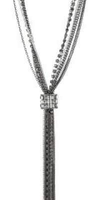 Kenneth Cole New York Urban Mix Hematite-Color and Silver Multi-Chain Y-Shaped Necklace Kenneth Cole New York Urban Mix Hematite-Color and Silver Multi-Chain Y-Shaped Necklace
