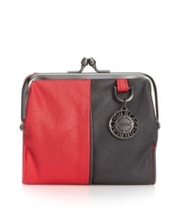 A classy takes on the of-the-moment colorblock trend. This petite wallet from Kenneth Cole Reaction features plenty of interior organization and an adorable mini coin purse attached by chain. A classy takes on the of-the-moment colorblock trend. This petite wallet from Kenneth Cole Reaction features plenty of interior organization and an adorable mini coin purse attached by chain.