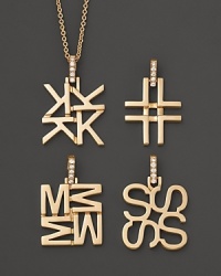In India Hicks' signature geometric style, four initial letters originally combine to grand effect in the designer's Love Letter pendants. In India Hicks' signature geometric style, four initial letters originally combine to grand effect in the designer's Love Letter pendants.
