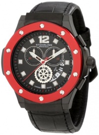 Stuhrling Original Men's 160F2.332T51 Apocalypse Trinity Chronograph Black IP Red Bezel Watch Stuhrling Original Men's 160F2.332T51 Apocalypse Trinity Chronograph Black IP Red Bezel Watch
