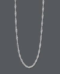 Add a simple twist to create a pulled together look. Giani Bernini's simple, yet stunning, twisted Singapore chain makes the perfect last-minute touch. Crafted in sterling silver. Approximate length: 20 inches.